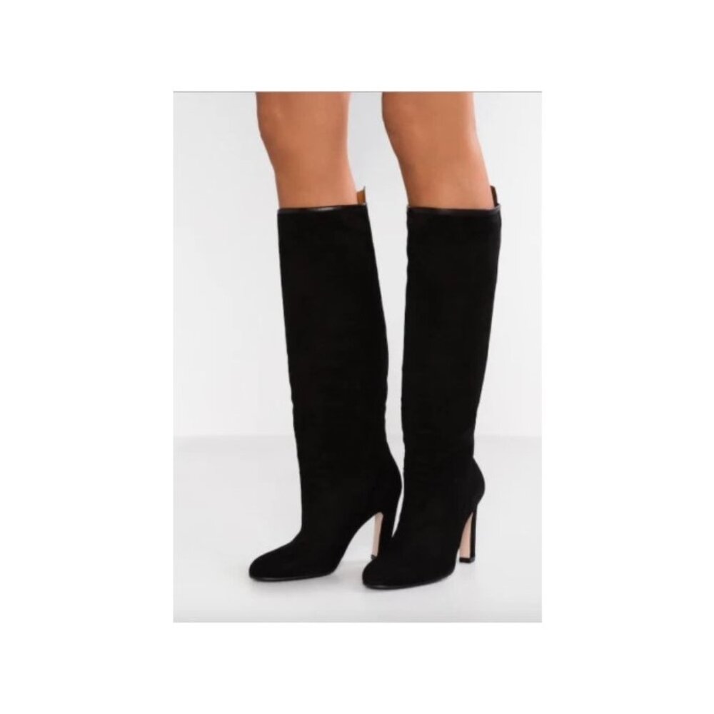 STUART WEITZMAN "CHARLIE" Size 6.5 Black Knee High Suede Boot MSRP $798